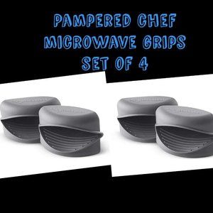 NIP Pampered Chef: Microwave Grip Set #100201 Set of 4 - Fast Ship!